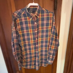 Daniel Cremieux Men's Long Sleeve Shirt Size L Plaid Print Fine 100% Cotton